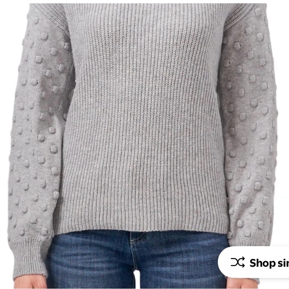 Vince Camuto Black Textured Crew Neck Sweater - Picture 5 of 5